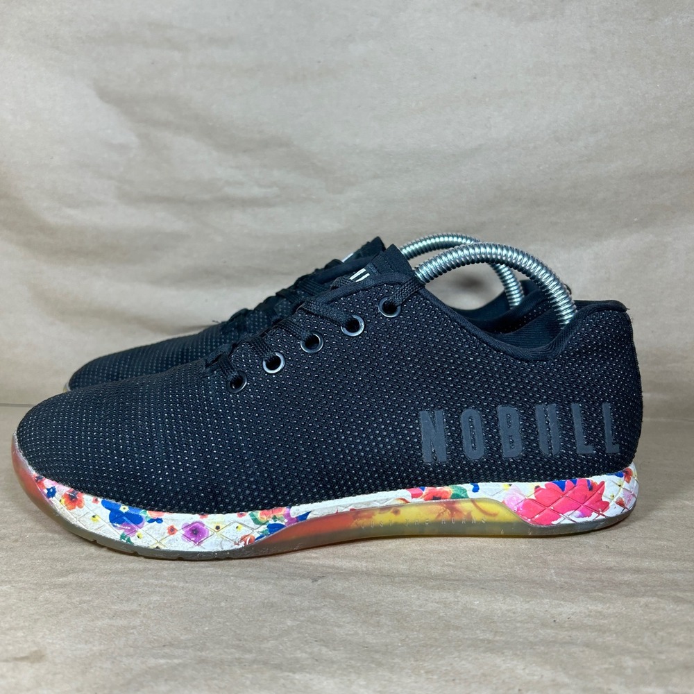 NOBULL Women 9 Black‎ Impact Daisy Floral Trainers Cross Training Shoes Low Top